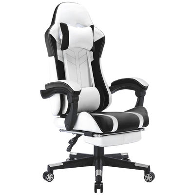 angepasste Farbe Hochrücken Video Ergonomischer Rennstuhl Metall-PC-Spielstuhl mit Fußstütze