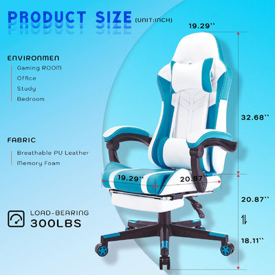 Benutzerdefinierte Farbe ALINUNU Hochrücken Video Ergonomischer Racing PC Gaming-Stuhl mit Fußstütze