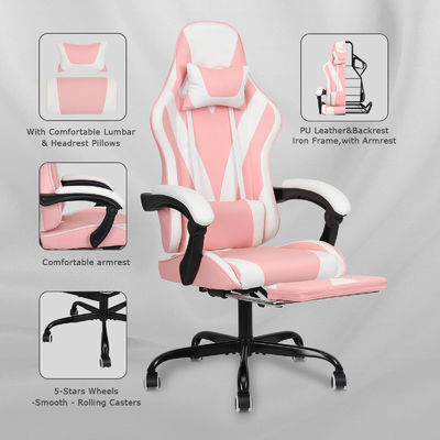 ALINUNU Metall Typ Metall Hochrücken Video Ergonomischer Renncomputer Gaming-Stuhl mit Fußstütze