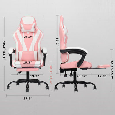 ALINUNU Metall Typ Metall Hochrücken Video Ergonomischer Renncomputer Gaming-Stuhl mit Fußstütze