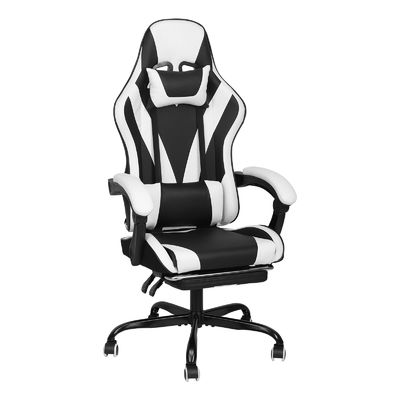 Synthetisches Leder Hochrücken Video Ergonomischer Rennspielstuhl mit Fußstütze ALINUNU