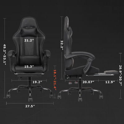 Höchstgewicht von 300 Pfund High Back Gaming Chair mit Fußstütze und Liegestelle Funktion
