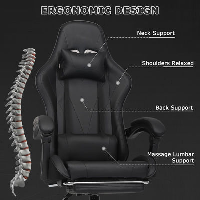 Höchstgewicht von 300 Pfund High Back Gaming Chair mit Fußstütze und Liegestelle Funktion