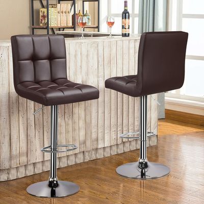 Höhenverstellbare moderne Barständer mit drehbarem PU-Lederstuhl 19,5&quot;D x 17&quot;W x 36,5&quot;H