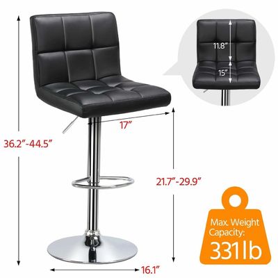 19.5&quot;D x 17&quot;W x 36.5&quot;H Moderne Barhocker mit verstellbarer Höhe und drehbarem PU-Leder