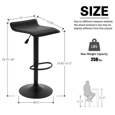 Benutzerdefinierte Farbe ALINUNU Drehbar Hocker PU Leder Airlift Bar Stuhl für das Esszimmer