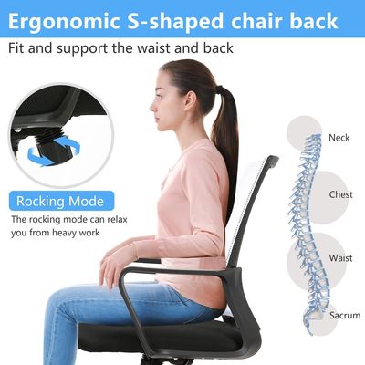 Home Office Ergonomischer Mesh-Stuhl mit verstellbarer Höhe und modernem Design