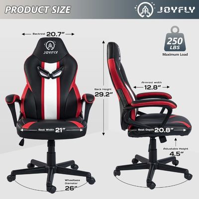 ALINUNU Metal Frame Racing Gaming Chair mit Lendenunterstützung und ergonomischem Design