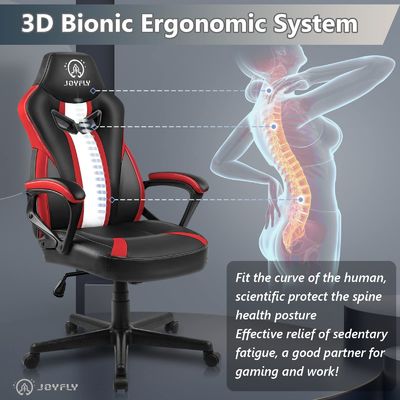 ALINUNU Metal Frame Racing Gaming Chair mit Lendenunterstützung und ergonomischem Design