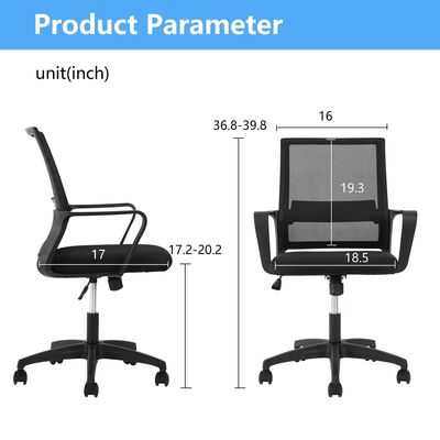 ALINUNU Ergonomische Maschen-Computer-Büro-Stuhl Schwenkbare moderne Schreibtischsessel mit Eisenrahmen