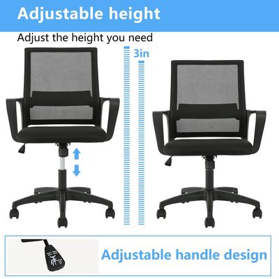 ALINUNU Ergonomische Maschen-Computer-Büro-Stuhl Schwenkbare moderne Schreibtischsessel mit Eisenrahmen