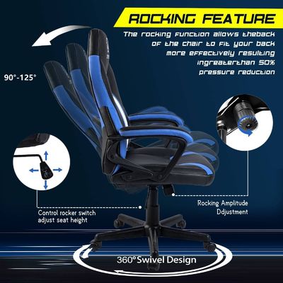 Home Office Möbel ALINUNU Direkt ergonomischer Rennspielstuhl mit Lendenunterstützung