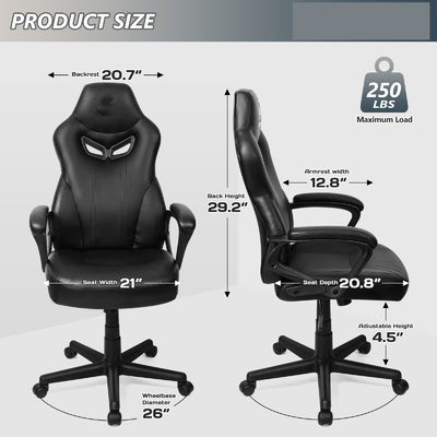 ALINUNU Direkt Lendenunterstützung Rennspielstuhl für Erwachsene 21&quot;D x 25&quot;W x 43&quot;H