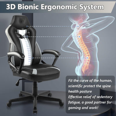 Moderner ergonomischer Rennstyl Schwenk-Spielstuhl mit verstellbarer Lendenstütze