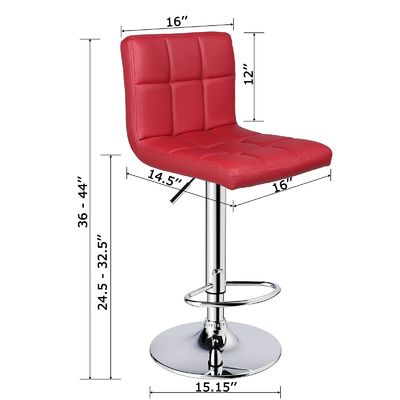 Moderne PU-Lederverstellbarer Schwenkbar mit Rücken 14,5&quot;D x 16&quot;W x 24,5&quot;H