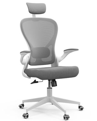 Moderner Drehstuhl mit Flip-up-Armen Metall Typ Metall Ergonomischer Schreibtischstuhl