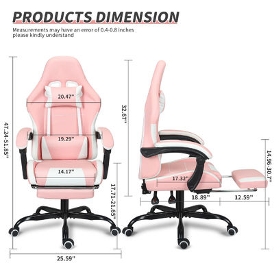 ALINUNU Gaming Chair Höhenanpassung mit Lendenstütze und Fußstütze