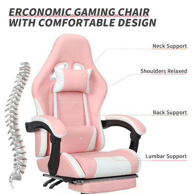 ALINUNU Gaming Chair Höhenanpassung mit Lendenstütze und Fußstütze