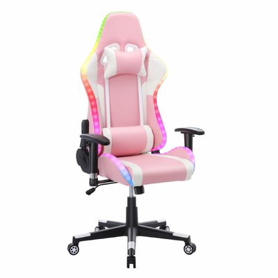 Verstellbarer Computerspielstuhl mit Massage und LED-Lichtbar ALINUNU