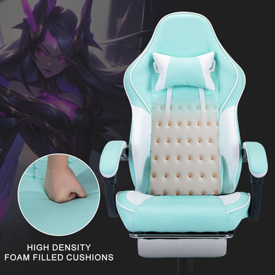 Ergonomischer Dreh- und Spielstuhl Ledersitz mit Massagefunktion und Klappdesign