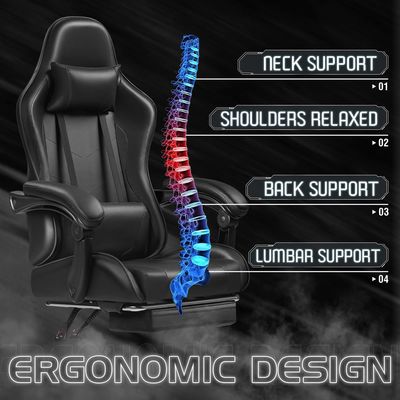 Personalisierter Farbton Ergonomischer Computer-Massage-Spielstuhl mit Fußstütze