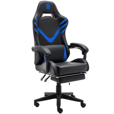 Ergonomischer Computerspielstuhl mit hohem Rücken mit Lendenunterstützung und synthetischem Leder