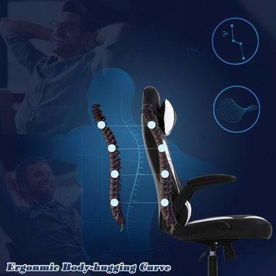 ALINUNU PC Gaming Chair Ergonomisch gestaltet mit Flip-up Armlehnen Lendenstütze und Kopfstütze