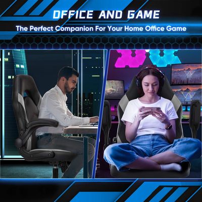Ergonomischer Spielstuhl mit Einstellbarer Höhe aus Stoff Computerbürostuhl für Videospiele