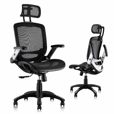 Ergonomischer Schreibtischstuhl mit verstellbarer Kopfstütze und Liftstuhl im Flip-Arm-Stil