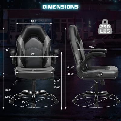 Höhenverstellbarer Spielstuhl Ideal für Büro und Zuhause 27.76&quot;W x 45.67&quot;H x 25.39&quot;D