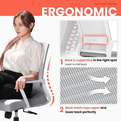 Executive Office Chair Mesh Chair mit Lendenunterstützung und höhenverstellbarer Armlehne