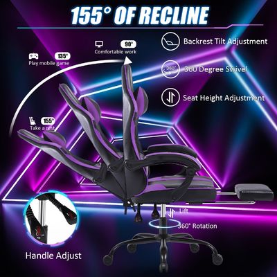 Höhenverstellbarer Gaming-Stuhl für das Büro Ergonomischer Gaming-Stuhl mit Fußstütze