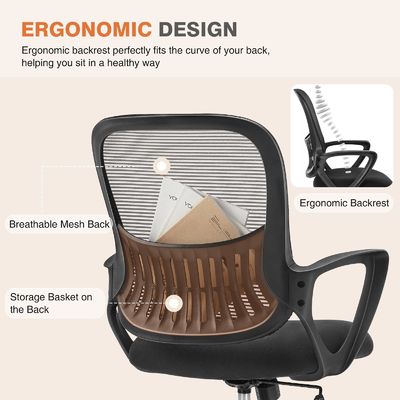 Verstellbare ergonomische Schreibtische und Stühle Mesh-Stühle mit bequemen Armlehnen