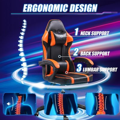 Ergonomischer Spielstuhl mit Fußstütze und höhenverstellbarer Höhe