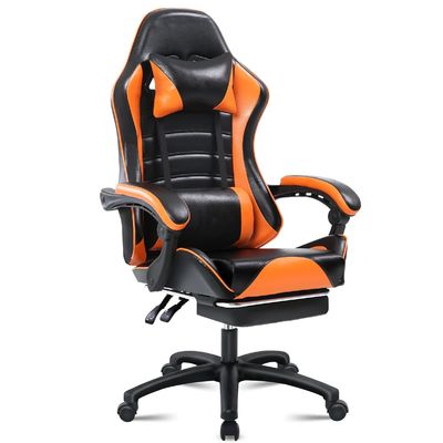ALINUNU Ergonomischer Spielstuhl für Erwachsene Fußstütze Drehstuhl aus synthetischem Leder