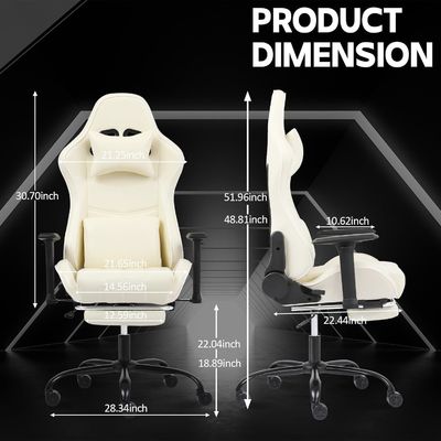 Personalisieren Sie Home Office Ergonomischer Spielstuhl mit verstellbarer Höhe und Fußstütze