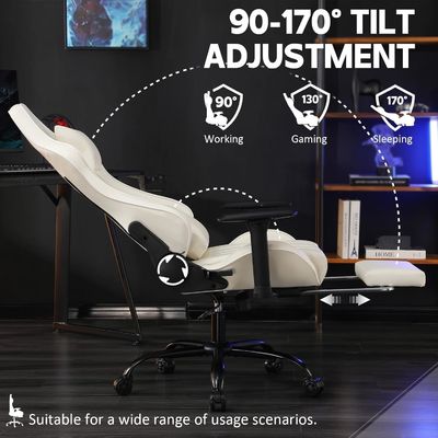 Personalisieren Sie Home Office Ergonomischer Spielstuhl mit verstellbarer Höhe und Fußstütze