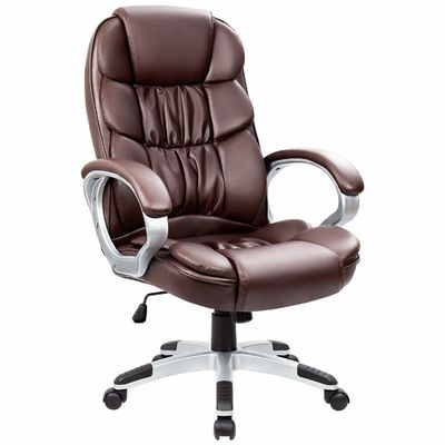 Executive Office Chair mit verstellbarer Höhe Hochrücken Computer Schreibtisch Stuhl PU Leder