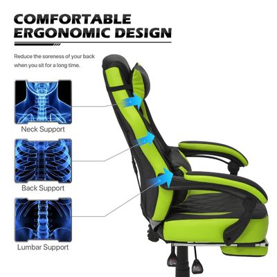 ALINUNU Racing Style PU Gaming Chair Ergonomischer Computerstuhl mit modernem Design