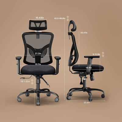 Modernes Design Hochrücken Netz Bürostuhl mit verstellbarer Armlehne und Lendenunterstützung