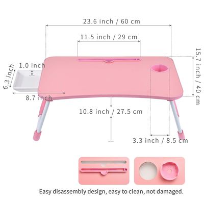 Großes Fitnessstudio Laptop-Bett Tisch Schreibtisch-Bettträger Stand mit Becherhalter tragbare Klappschreibtisch-Bettträger