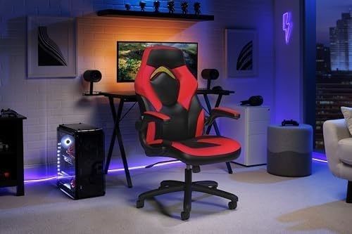360-Schwenk-Spielstuhl ALINUNU Racing-Stil Hochrücken PC-Computer-Schreibtisch mit Kopfstütze