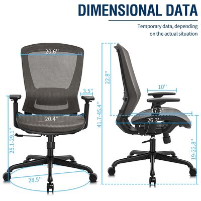 360 Dreh-/ Höhenanpassung/ Rücklehner Metallnetz Bürostuhl Ergonomischer robuster Arbeitsstuhl