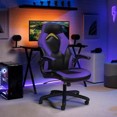 Computerspielzimmer Ergonomischer Spielstuhl Hochrücken Rennstil 360 Drehbar für PC-Schreibtisch