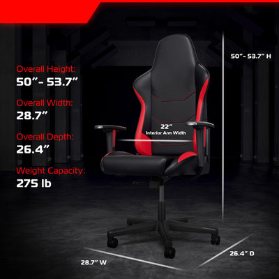 Integrierte Kopfstütze Ergonomischer PC-Computerstuhl für Erwachsene Falsches Leder-Sitzmaterial