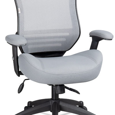 Ergonomischer Büro-Computer-Schreibtisch-Stuhl mit höhenverstellbarer Arm- und Taillenunterstützung Grau