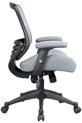 Ergonomischer Büro-Computer-Schreibtisch-Stuhl mit höhenverstellbarer Arm- und Taillenunterstützung Grau