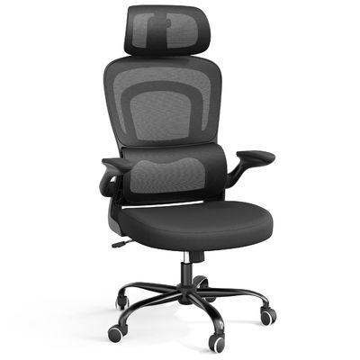Modernes Design Metall ergonomische Netz Bürostuhl mit Lendenunterstützung und Flip-up-Arme