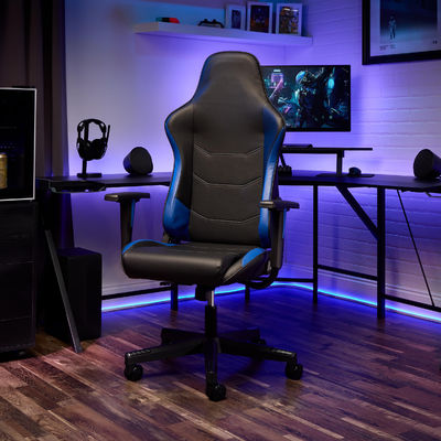 Komfortabler, ergonomischer Spielstuhl mit verstellbarem Stoff und integrierter Kopfstütze