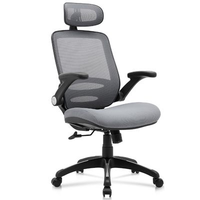 Höhenverstellbarer High Back Mesh Schreibtischsessel mit Flip-Up Arms und modernem Design-Stil